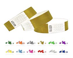 Tyvek polsbandjes voor evenementen - 1000 stuks - Goud