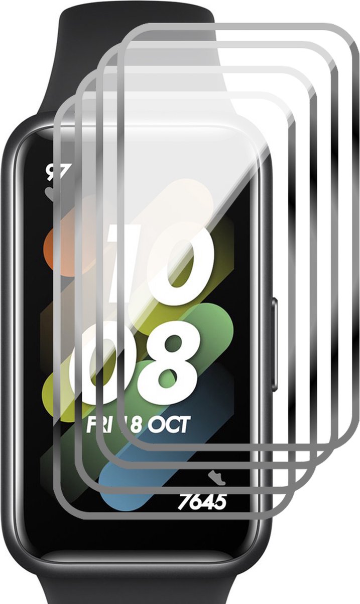 Screenprotector geschikt voor Huawei Band 7 - 4x Full Screen Protector PET FlexGuard