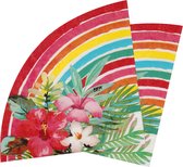Santex tropical thema feest servetten - 40x - 16,5 x 8,5 cm - papier - Hawaii themafeest