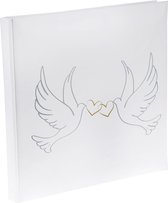 Santex gastenboek/receptieboek Duifjes - Bruiloft - wit - 24 x 24 cm - just married