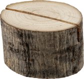 Santex naamkaart/plaatskaart houders - boomschijf - Bruiloft - 2x stuks - 4 cm - hout