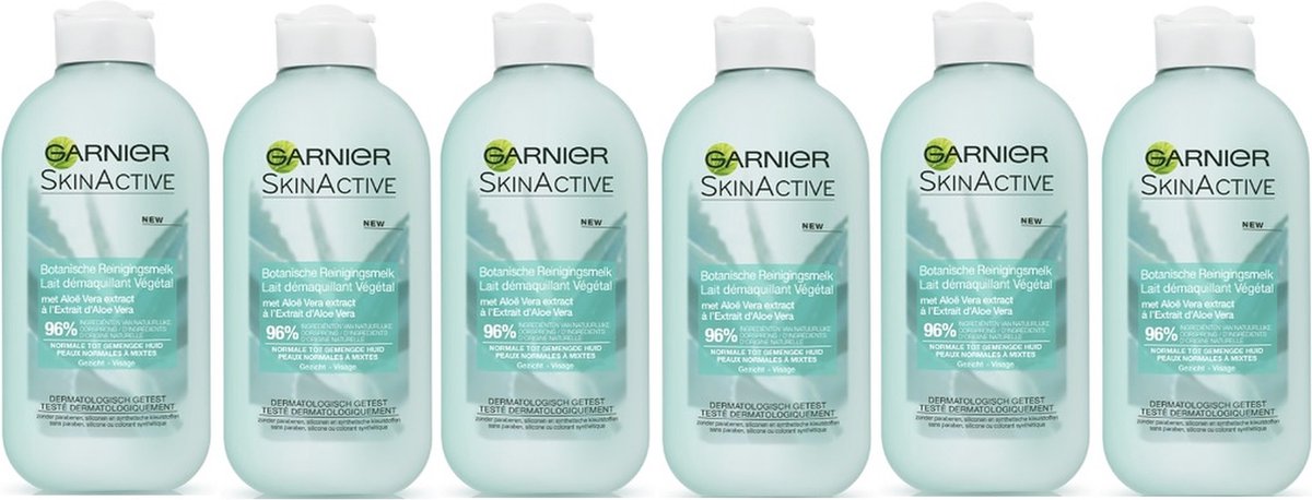 Goedkoopste Garnier Skin Active Botanische Reinigingsmelk Aloe Vera - 6x200ml - Voordeelverpakking