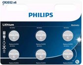 Philips CR2032P601B, CR2032, Lithium, 6 pièce(s), Argent