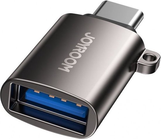 Joyroom USB-C male naar USB-A female OTG Adapter - Zwart