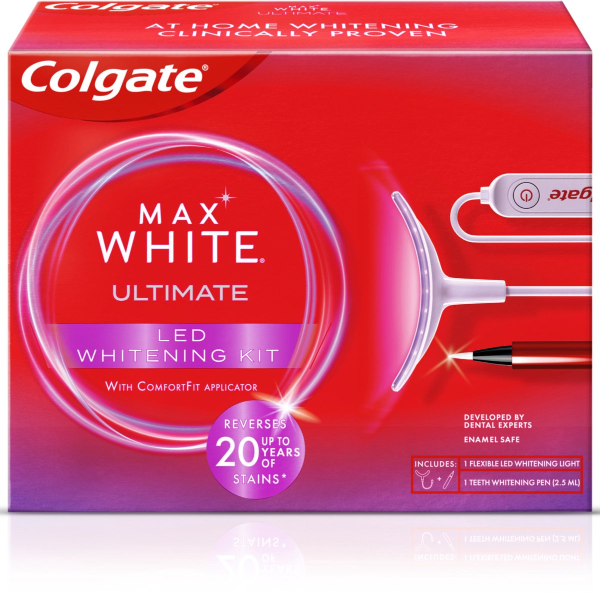 Kit de blanchiment LED Colgate Max White Ultimate - avec stylo blanchissant  2,5 ml | bol