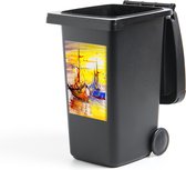 Container sticker Schilderij - Boot - Water - Olieverf - 40x60 cm - Kliko sticker