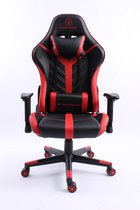 Vizyon Pro Gaming stoel - Ergonomisch - Bureaustoel - Game stoel - met nekkussen & verstelbaar rugkussen - kunstleer - Gamestoel - Racing - Gaming Chair - Rode Duivel - Zwart / Rood