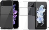 Hoesje geschikt voor Samsung Galaxy Z Flip 5 - Screen Protector FlexGuard - Back Cover Case ShockGuard Transparant & Screenprotector