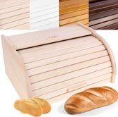 Boîte à pain en bois Creative Home | 40 x 27,5 x 18,5 cm | Bois de hêtre naturel | Conteneur avec Rolltop | Boîte à pain pour chaque Cuisine | Perfect pour les aliments secs