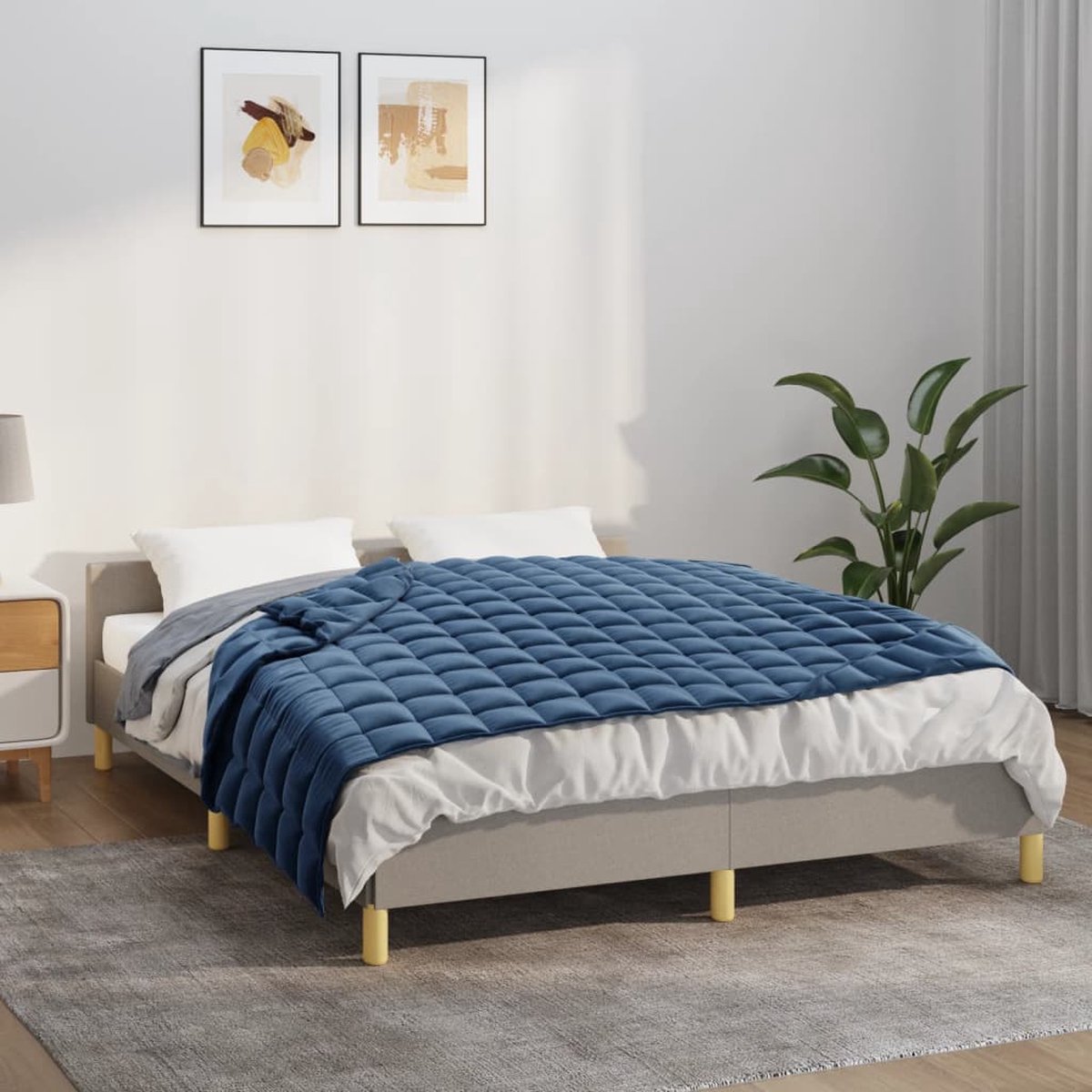 Verzwaringsdeken 140x200 cm 6 kg stof blauw kopen