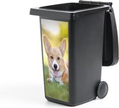 Autocollant de conteneur Chiot Welsh Corgi - 38 x 80 cm - Autocollant Kliko