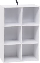 Moderne Boekenkast Eliora - 6 vakken - Wit - 60x29.5x89cm - Boekenplank - Woonkamer, slaapkamer en kinderkamer - Hout - MDF