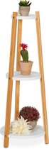 Relaxdays plantenrek met 3 etages - bloemenrek - bamboe - plantentafel - 73,5 x 28 cm