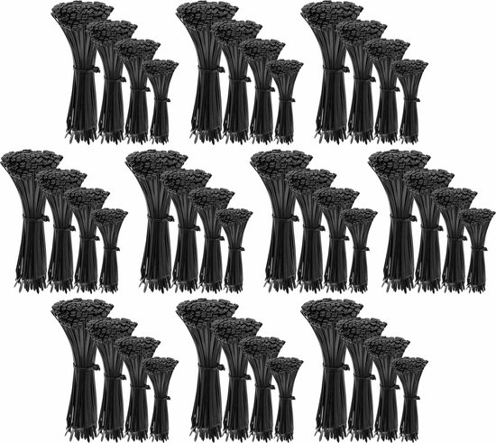 Tie Rips Polyamide kabelbinders, Tie Rips, zwarte kabelbinders set 4,8 mm / 4000 ...
