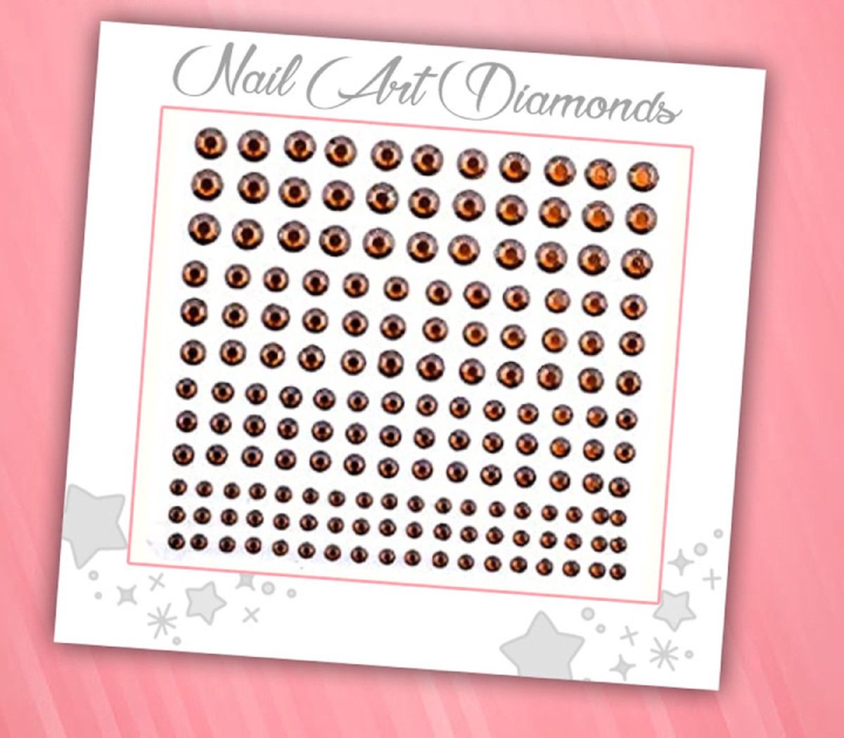 Goedkoopste Nail Art Diamonds (165 Diamantjes Brons/Bruin) [Zelfklevend Nagel Steentjes Decoratie Versiering - Manicure Kunstnagels Nepnagels - Acryl Nagels Rhinestone Rhine Stones]