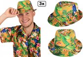 3x chapeau de Festival imprimé hawaïen orange - fête à thème Festival party amusante plage Tropical hawaïenne