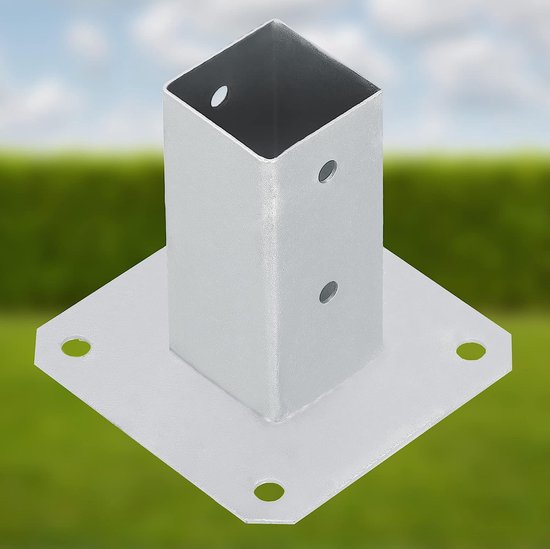 Opschroefhuls 50 x 50 mm vierkante houten palen palen vloerhuls hekdrager huls...