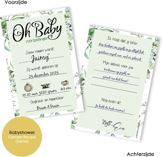 Baby Shower Spellen Set (6 personen