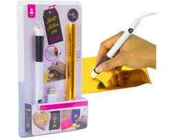 Hot Foil Applicator met Gouden Folie - Heat Active Pen - Hobbypakket - DIY - Creatief - Knutselpakket - voor Meisjes / Jongens / Volwassenen - Embossingpen - Wit - Crafts&Co