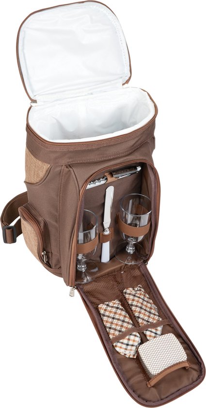 Brubaker Sac isotherme pour 2 bouteilles de vin et champagne jusqu'à 1,5 l, sac isotherme rembourré - sac pique-nique isotherme, sac thermique - portable avec poignée