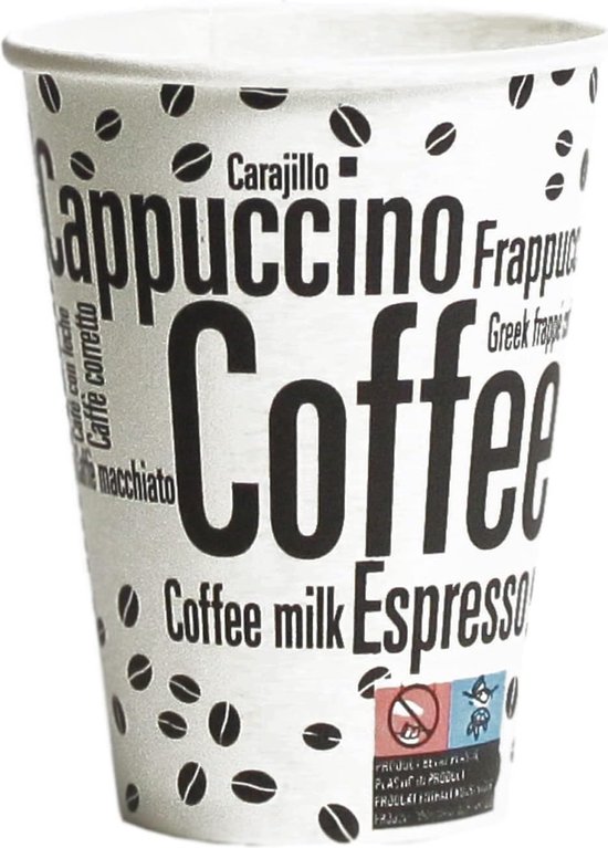 BIOZOYG 1000 stuks kartonnen koffiebekers 200 ml 80 mm wit - wegwerpbekers plasticvrij - beker uit duurzame bosbouw - koffiebeker wegwerp