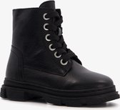 Groot leren meisjes veterboots - Zwart - Maat 26