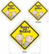 Baby on Board auto stickers set 3 stuks.