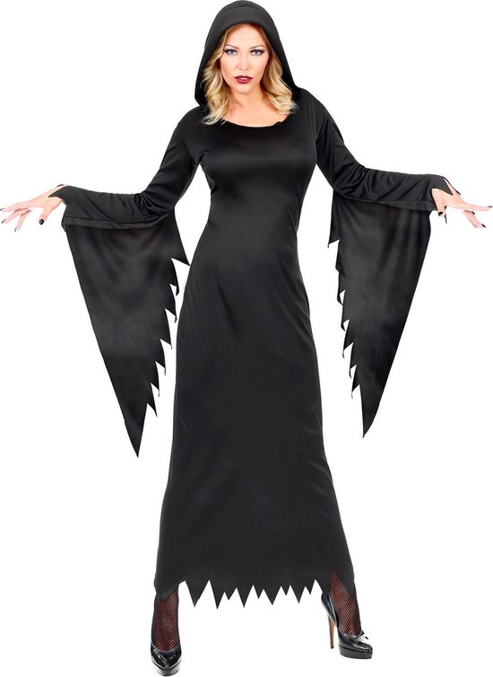 Widmann - Heks & Spider Lady & Voodoo & Duistere Religie Kostuum - Gotische Voodoo Koningin Duistere Zaken - Vrouw - Zwart - Large - Halloween - Verkleedkleding