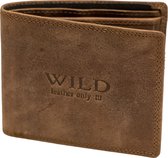 Wild Leather Only !!! Portemonnee Heren Hunter Leer Bruin - (WHRS-016-15) -11.5X2X9.5cm -