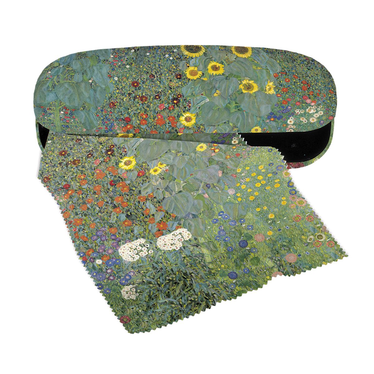 Fridolin hardcase brillenkoker met doekje Klimt Farm Garden with Sunflowers