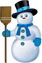 Decoratie sneeuwpop met hoed groot 2 stuks - Winterversiering - Feestartikelen – Themafeesten