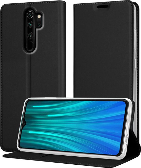 Cadorabo Cover compatible avec Xiaomi RedMi NOTE 8 PRO en CLASSY BLACK - Étui de protection avec fermeture magnétique, fonction support et poche pour carte