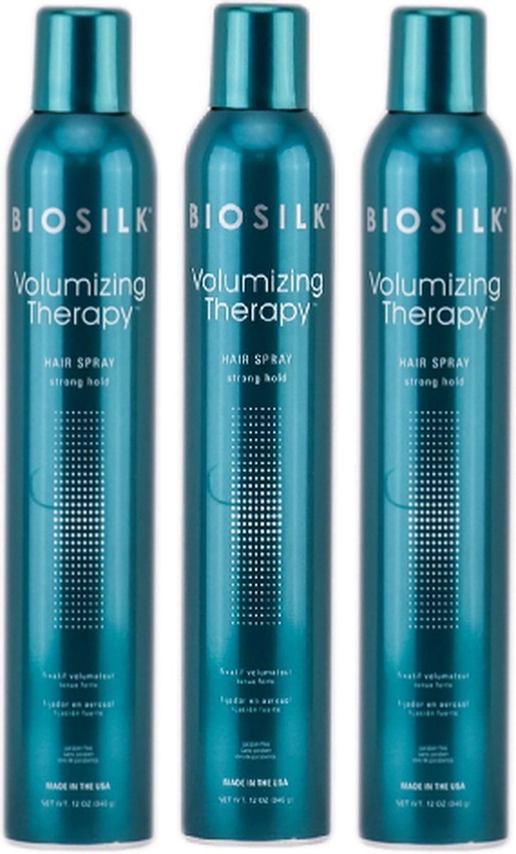 Biosilk - Volumizing Therapy Hairspray - Strong Hold - Haar Spray - 3 x 284g