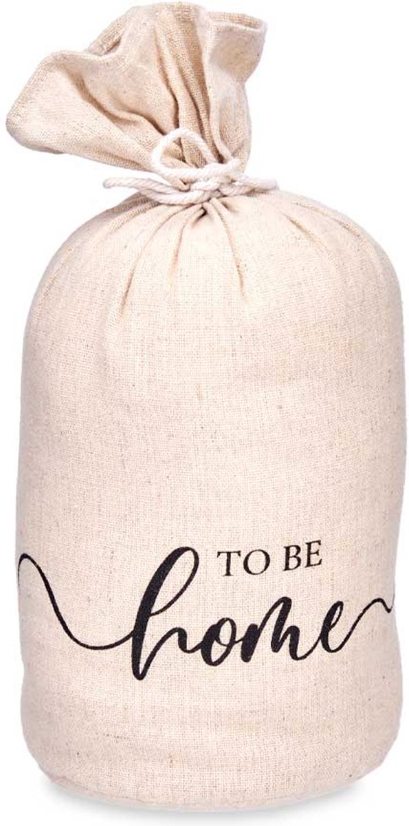 Giftdecor Deurstopper - 1 kilo - beige - canvas - To be home - D13 x H26 cm
