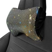 Nekkussen voor in de auto, zacht traagschuim, autostoel, Hoofdsteun voor bestuurdersstoel, met glitters, kleurrijke strassteentjes voor, zwart