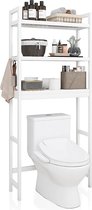SHOP YOLO - Bathroom storage rack - 3-tier adjustable shelves - bamboo over-the-toilet organizer rack