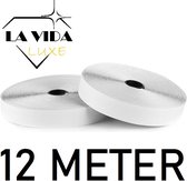 LaVidaLuxe - Klittenband Zelfklevend - 12 METER - Extra Sterk - Klittenband Sluiting - Klitteband - Velcro - Handig met klussen