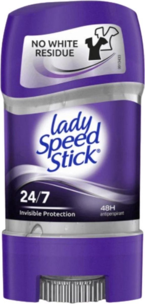 Goedkoopste Lady Speed Stick Invisible Protection 24/7 Deodorant Gel - Natuurlijke Frisheid en Onzichtbare Langdurige Bescherming - Deodorant Dames - 65g