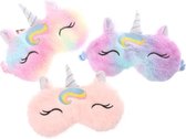 3 Stuks - Slaapmaskers kind - Regenboog Unicorn - Peach Multi Kleuren
