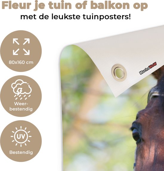 Décoration murale murale d'extérieur Cheval - Fleur - Printemps - 80x160 cm