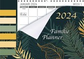 MGPcards - Family planner XL 2024 - Week begint op Maandag - 6 personen - Familie - Bladeren - Groen