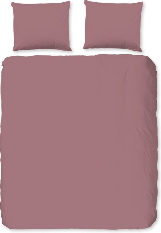 Luxe katoen/satijn dekbedovertrek uni roze - 240x200/220 (lits-jumeaux) - prachtige kleur - subtiele glans - chique uitstraling - heerlijk zacht en soepel - hoogwaardige kwaliteit - huidvriendelijk en duurzaam - optimale slaapcomfort