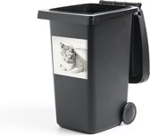 Container sticker Liggende kat, schuin naar voren - schilderij van Jean Bernard - 40x40 cm - Kliko sticker