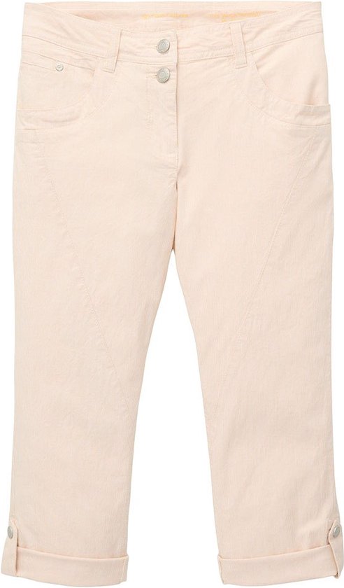 Tom Tailor Tapered Relaxed 1036630 Een Broek - Dames - Fawn Beige Offwhite Stripe - 38