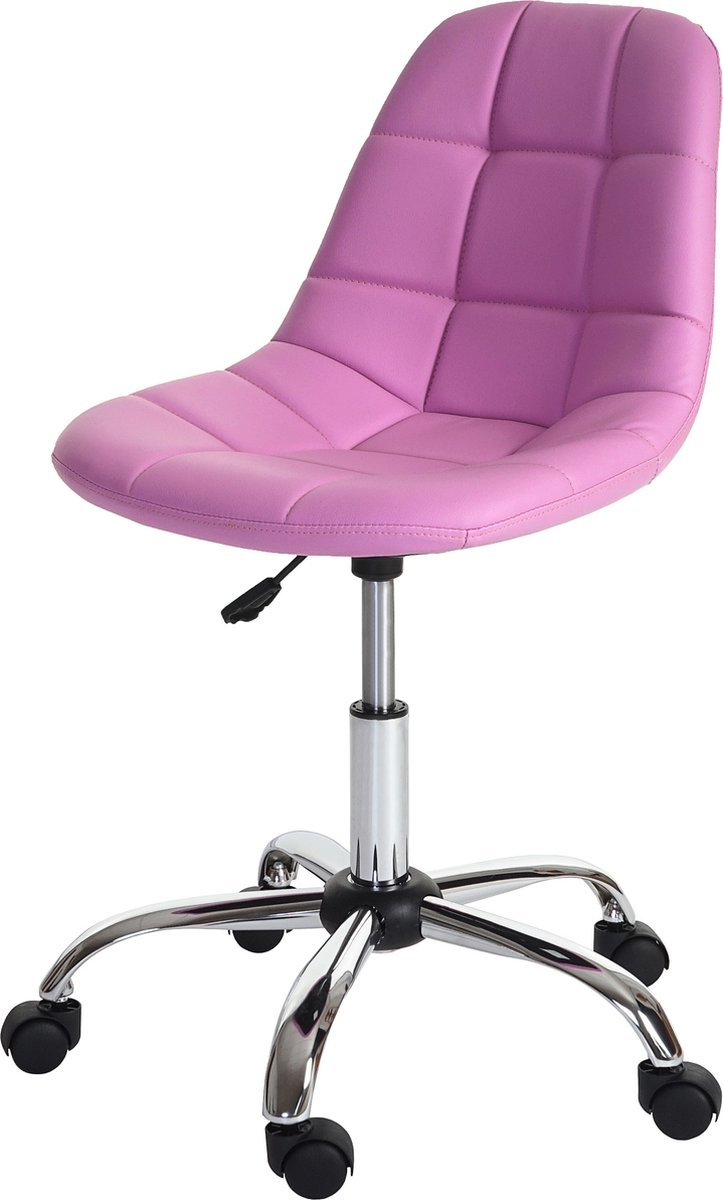 Bureaustoel MCW-A60, bureaustoel, werkkruk, schelp zitting kunstleer ~ roze