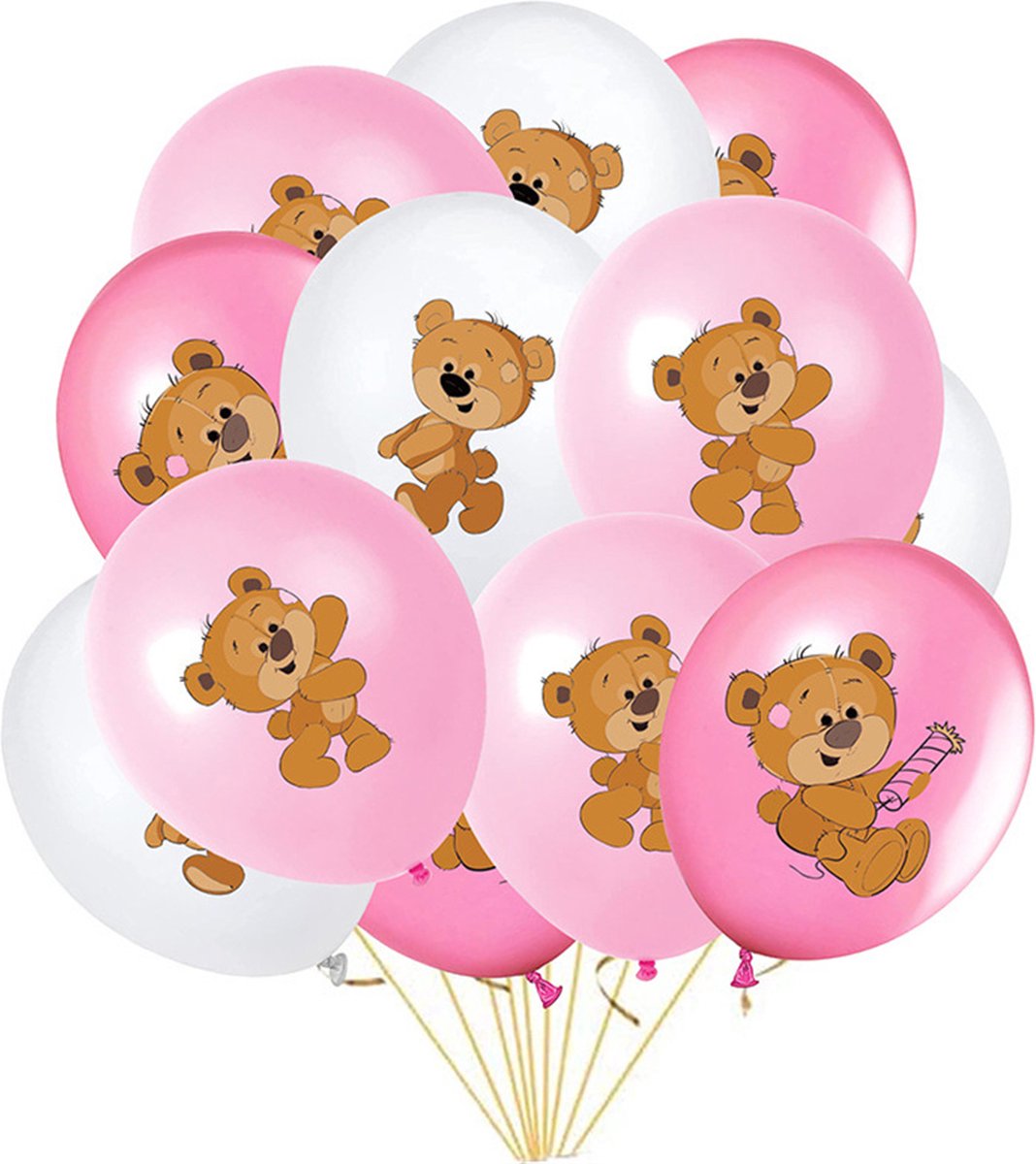 12 ballons bleus et marron avec ours - ballon - ours - naissance