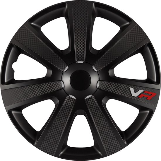 Carpoint Wieldoppen Vr Carbon 15 Inch Abs Zwart Set Van 4