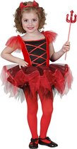 Widmann - Duivel Kostuum - Dansende Duivel Ballerina - Meisje - Rood - Maat 116 - Halloween - Verkleedkleding