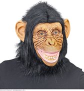 Widmann - Costume de singe, Gorilla , babouin et King Kong - Masque de singe chimpanzé avec cheveux en peluche - Marron, Zwart - Déguisements - Déguisements