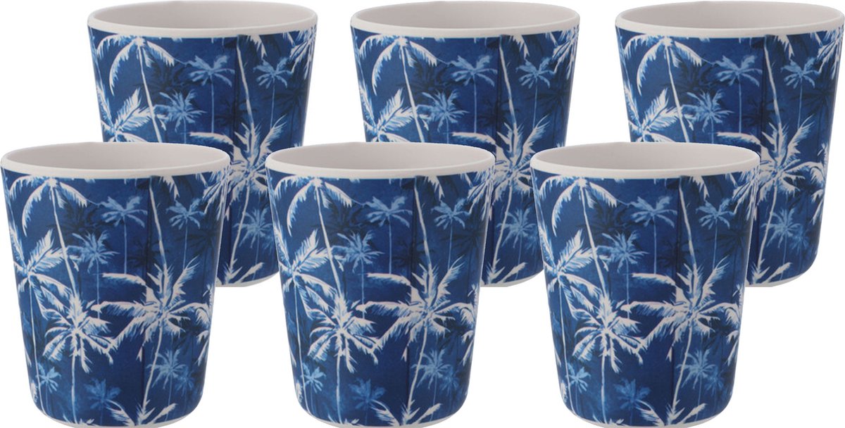 Goedkoopste Excellent Houseware drinkbeker - 6x - kunststof/melamine - met print - 9 x 11 cm - 440 ml